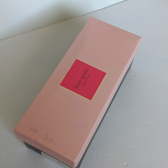 KATE SPADE Navy Blue Jelly Flip Flop Sandals Striped Fabric Bow Size 8 - Picture 12 of 15